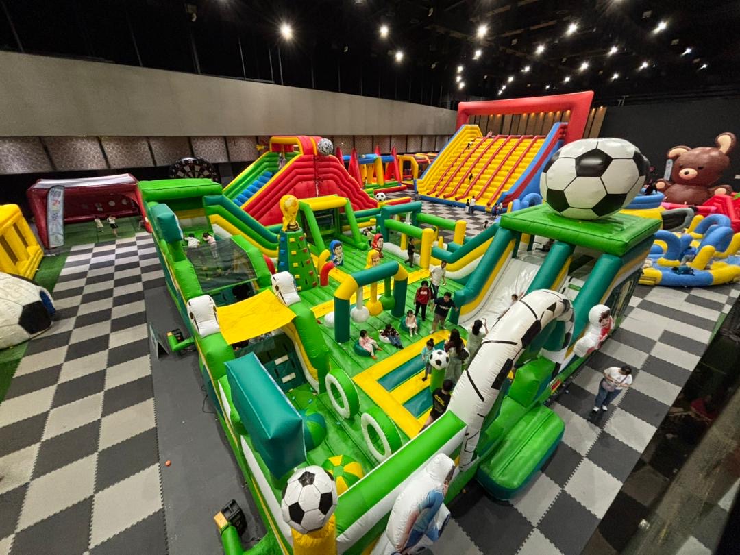 Football-themed inflatable play area