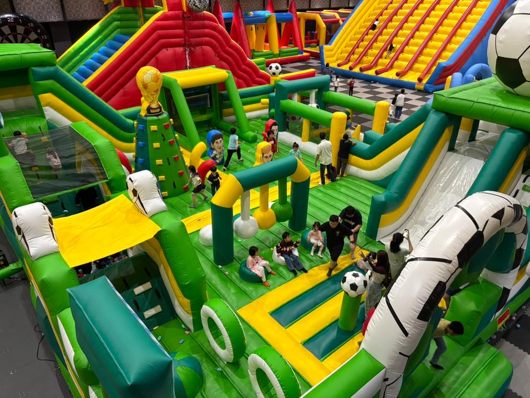 Slides, obstacles and football fun